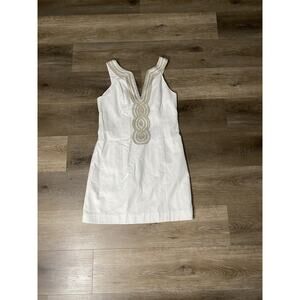 $198 Lilly Pulitzer Women's Resort White Valli Shift Sheath Dress Size 8